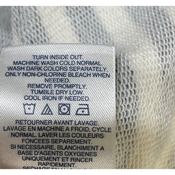 Lands' End Serious Sweats 1/4 Zip Sweater Dress Blue White Striped Size M Medium - Picture 7 of 7